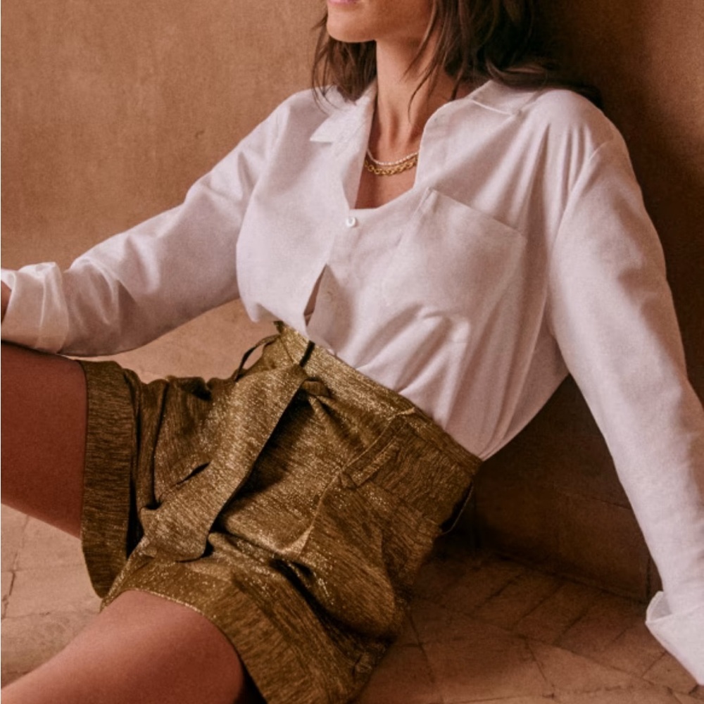 Sezane Roma Shorts in Gold